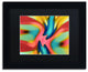 'Pink And Blue Owl' Matted Framed Art, Black Frame, Black Matte, 14x11