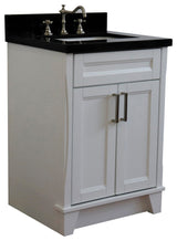 25" Single Sink Vanity, White Finish With Black Galaxy Granite