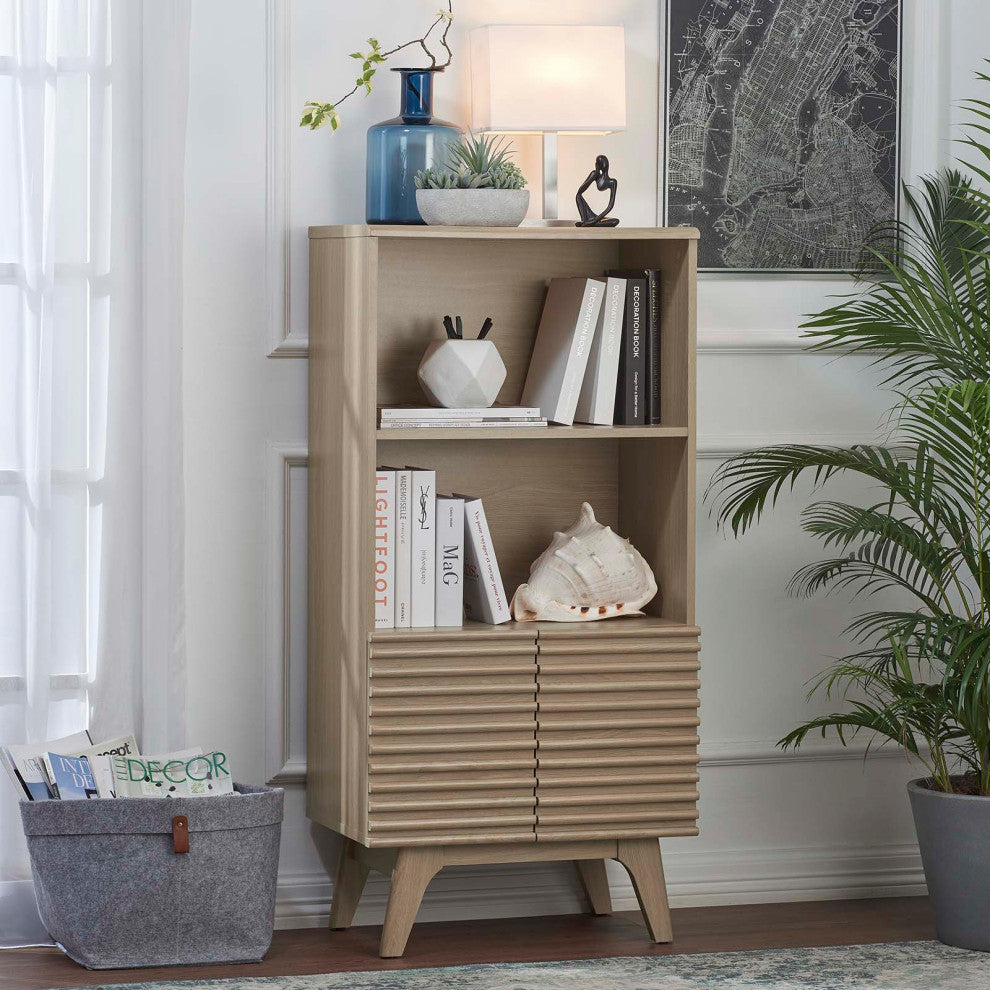 Render Display Cabinet Bookshelf, Oak