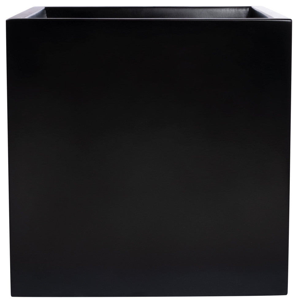 Dixon Square Cube Planter Box, Black, 15"x15"x15"