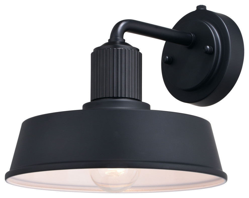 Vaxcel Lighting T0750 Hammond 9" Tall Outdoor Wall Sconce - Matte Black / White
