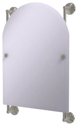 Monte Carlo Arched Top Frameless Rail Mounted Mirror, Satin Nickel