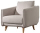 34" Beige Fabric Foam and Wood Sofa Set