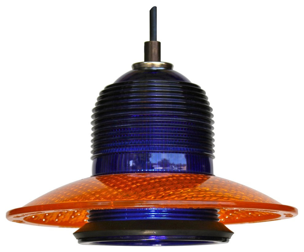 Runway Light Pendant LED With Trafficlight Lens 8", 120V/6W/580 Lumen, Blue