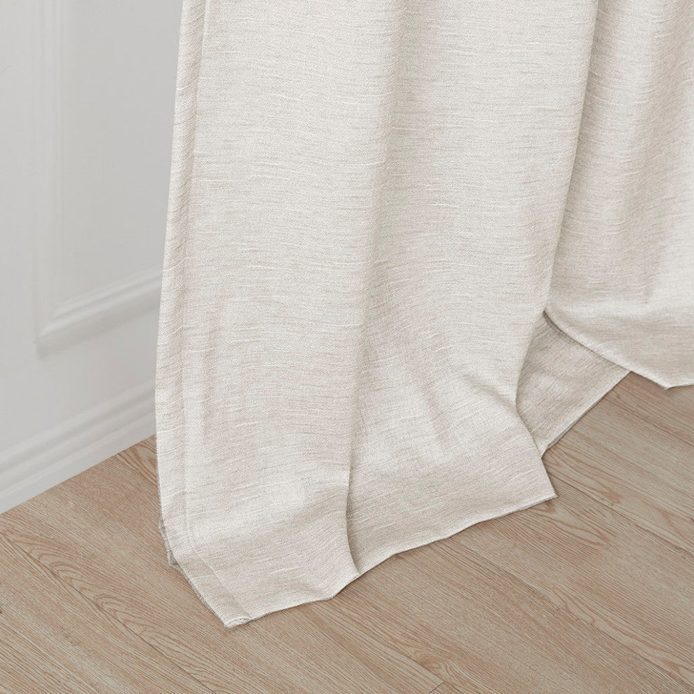 Madison Park Tonal Printed Faux Silk Room Darkening Curtain Panel Pair