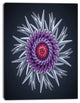 Purple Abstract 3D Flower on Black, Flowers Canvas Wall Artwork, 12"x20"