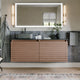 The Accordion Bathroom Vanity, Chestnut Oak, 60", Left Single Sink, Wall Mount