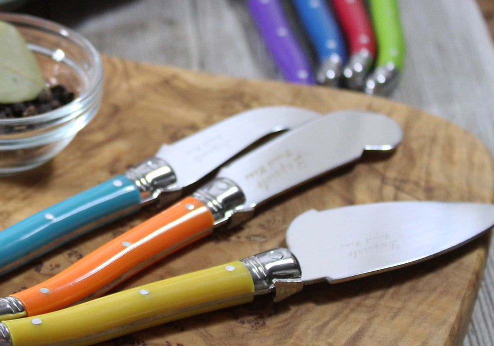 7 Piece Laguiole Jewel Colors Cheese Knife And Spreader Set