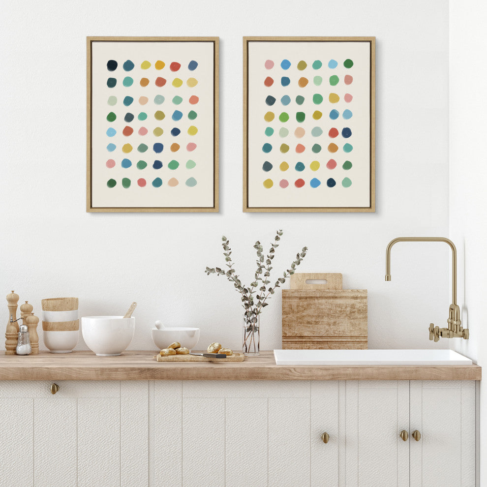 Sylvie Meditation 1 and 2 Framed Canvas by Kelly Knaga, Natural 2 Piece 18x24