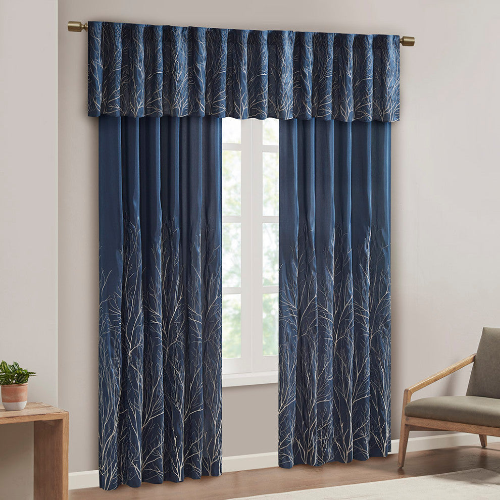 Madison Park Andora Embroidered Faux Silk Window Panel