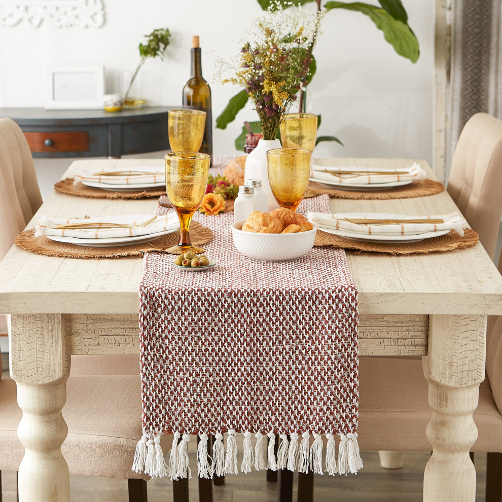 Cinnamon Woven Table Runner 15x72
