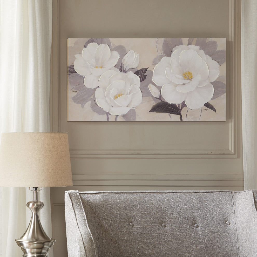 Madison Park Midday Bloom Florals Paint Embellished Canvas