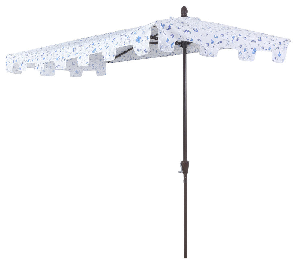 9ft Rectangular Half Market Patio Umbrella Crank, Wind Vent UV Protection
