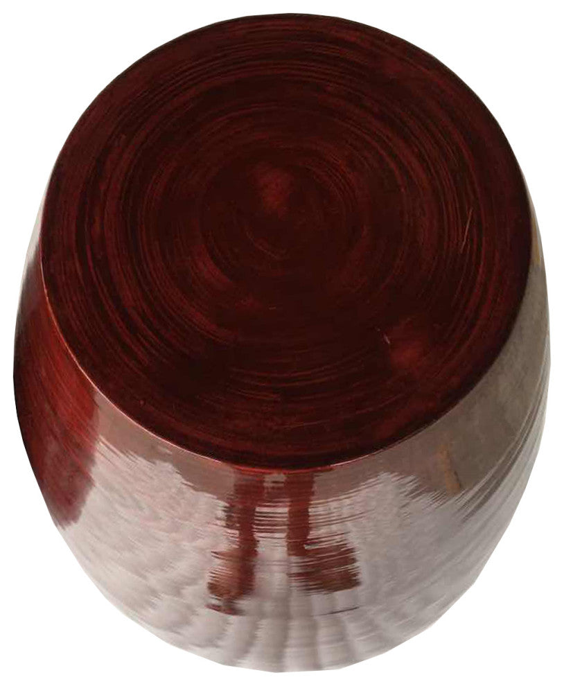HomeRoots 29.5" Red Lacquer Spun Bamboo Floor Vase