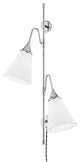 Mara 3-Light Wall Sconce with Plug, Polished Nickel, White