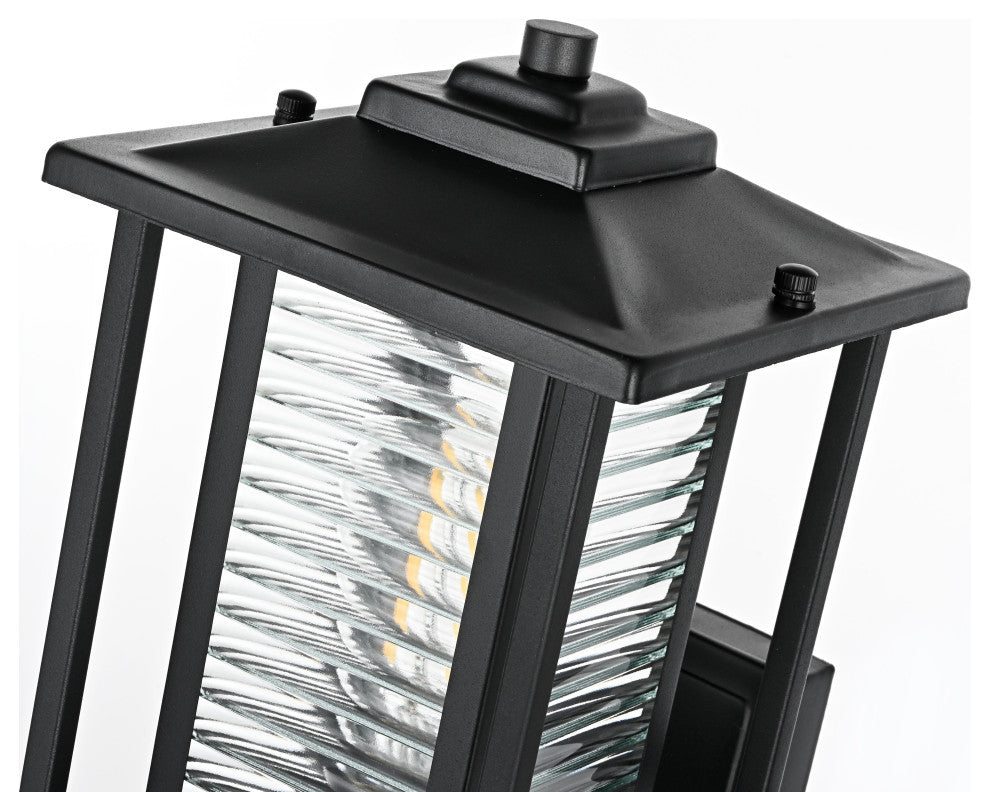 Home Living 7" Outdoor Wall Sconce, Black