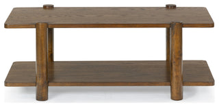 Safavieh Couture Edisyn 2 Shelf Wood Coffee Table, Medium Oak
