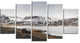 SUV Road Trip Adventure, Landscape Canvas Art Print, 60"x32", 5 Panels