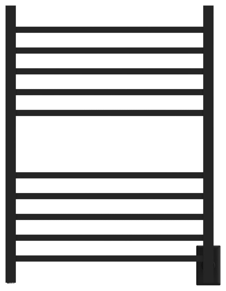 Radiant Square Hardwired plug in combo Towel Warmer, Matte Black