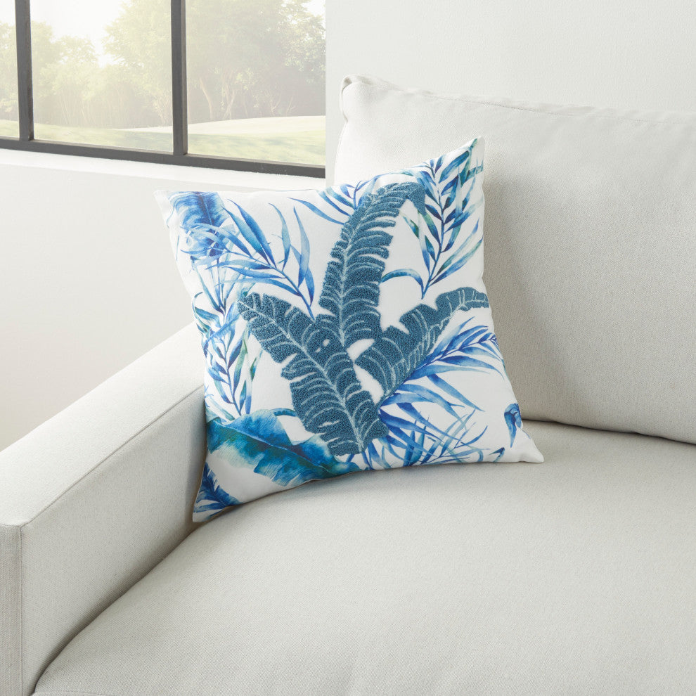 Mina Victory L0946 Throw Pillow, Blue, 18"X18"