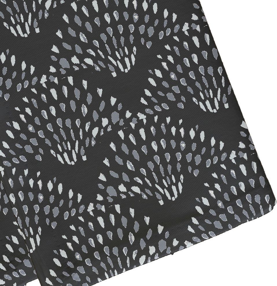 Fan Dance 19" Black Geometric Print Napkin, Set of 4