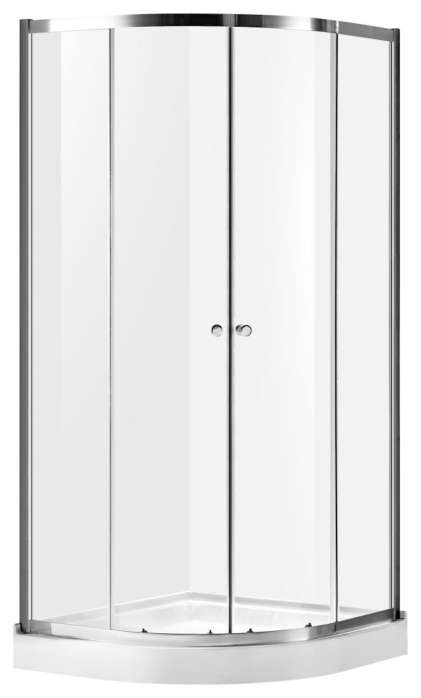 ANZZI Mare 35" x 76" Framed Sliding Shower Enclosure, Polished Chrome