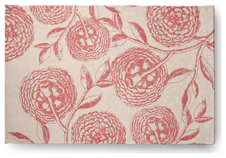 Antique Flowers Spring Chenille Rug, Blush Coral, 4'x6'
