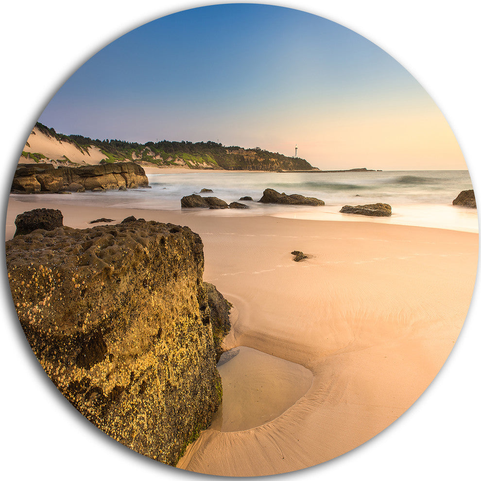 Beautiful Rocky Seashore At Norah Head, Seashore Round Wall Art, 23"