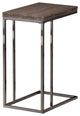 Snack Table With Nickel Base, Weathered Gray