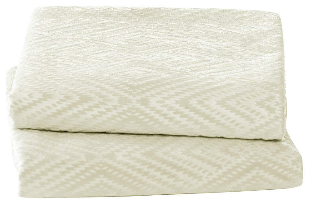 IKAT Velvet Pillow Shell Sets, Gardenia, 2 Piece 26" X 14"