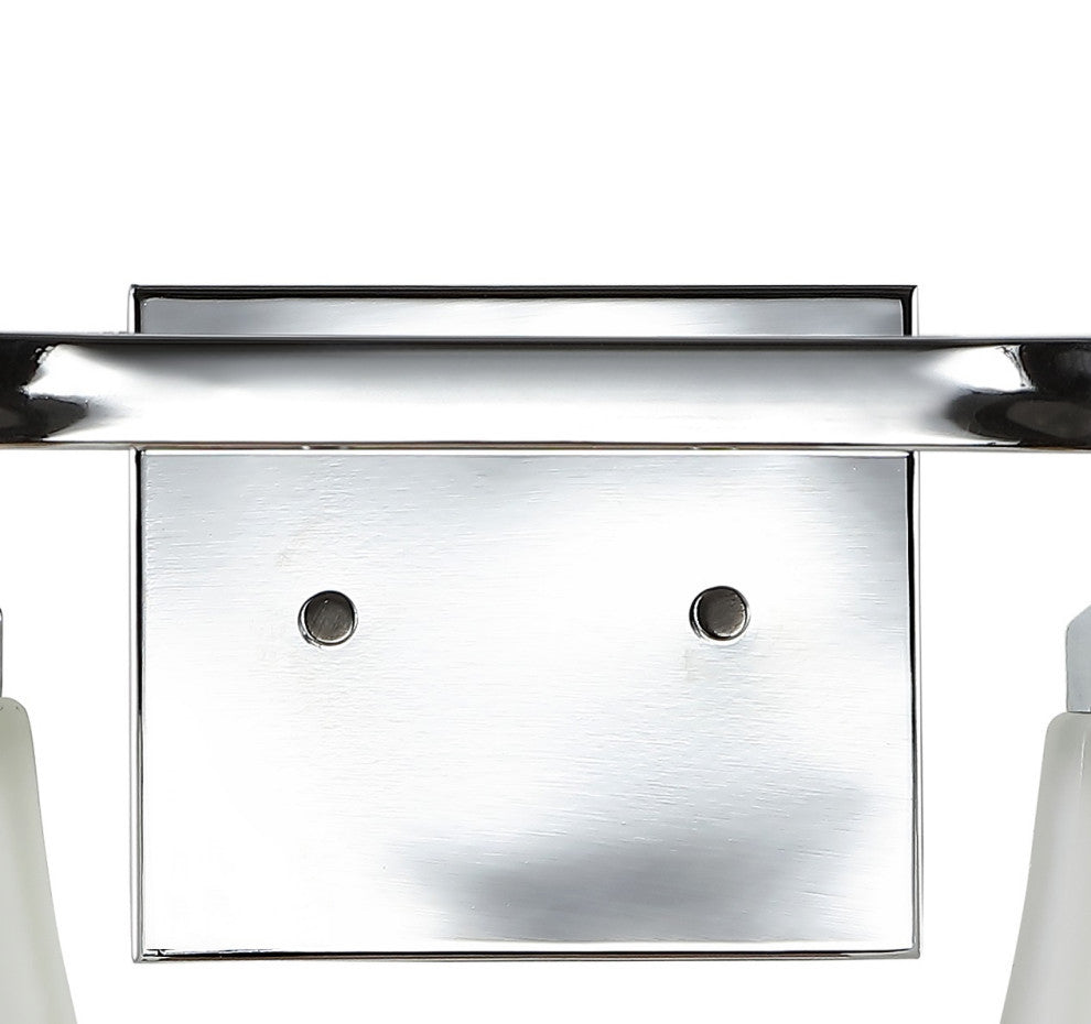 Staunton 1-Light Iron/Glass Modern Cottage LED Vanity Light, Chrome, 4-Light