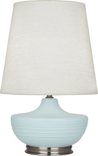 Michael Berman Nolan Table Lamp, Matte Sky Blue With Dark Antique Nickel