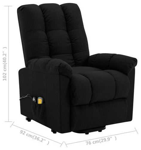 vidaXL Power Lift Recliner Electric Lift Chair for Home Theater Black Fabric