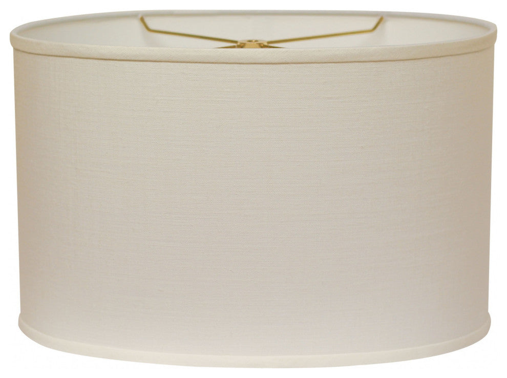 12" White Throwback Oval Linen Lampshade