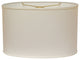 12" White Throwback Oval Linen Lampshade