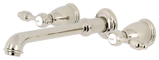 Kingston Brass Two-Handle Wall Mount Bathroom Faucet, Polished Nickel