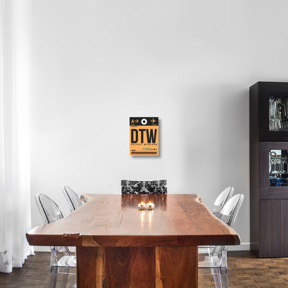 "DTW Detroit  Luggage Tag 1" Fine Art Print