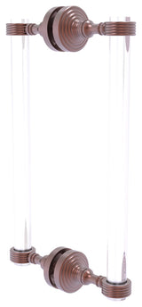 Pacific Grove 12" Groovy Accent Back to Back Shower Door Pull, Antique Copper