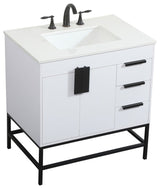 Home Living 22" Modern White-Light Bathroom Vanity