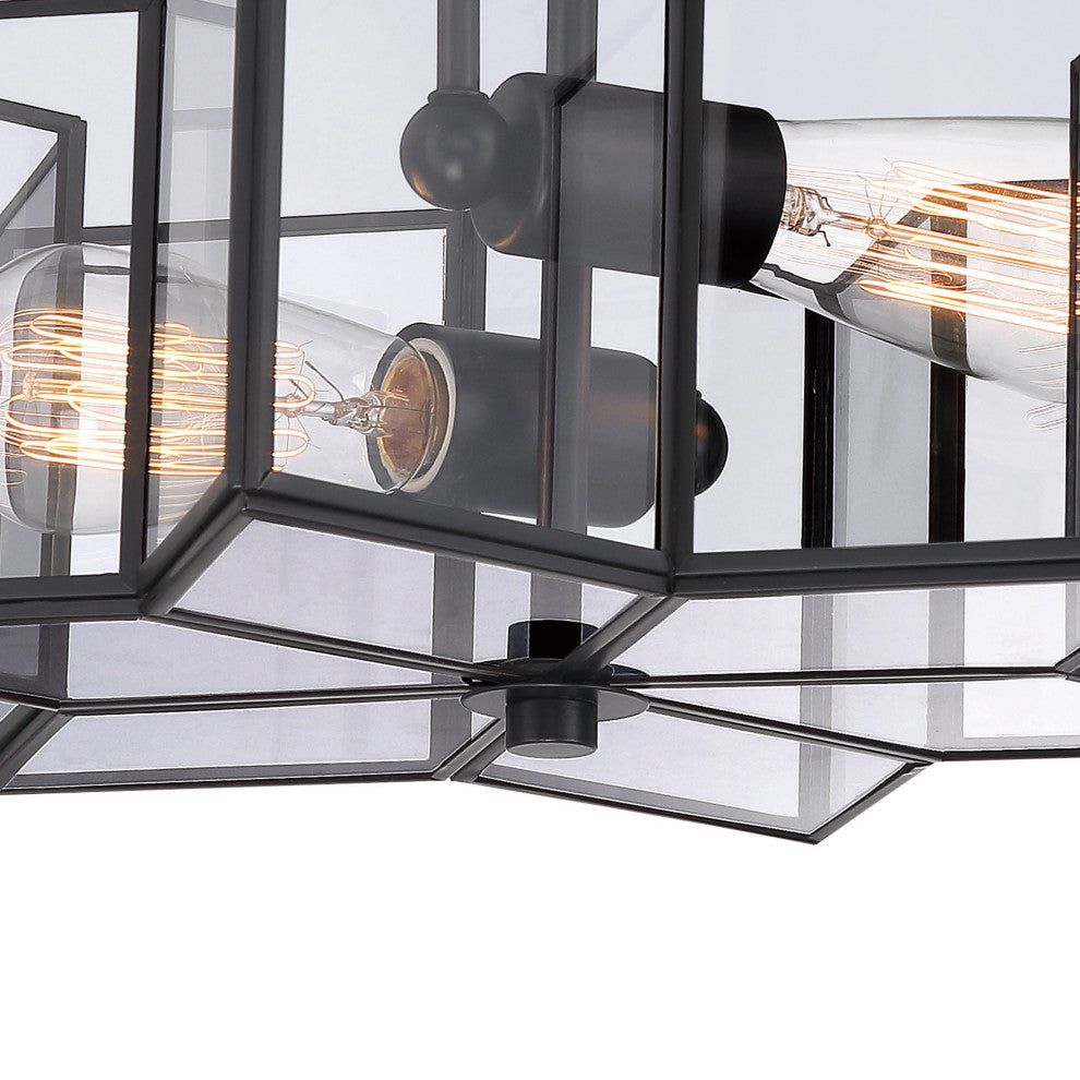 2 Light 16.14'' Unique/Statement Star Semi Flush Mount, Grey