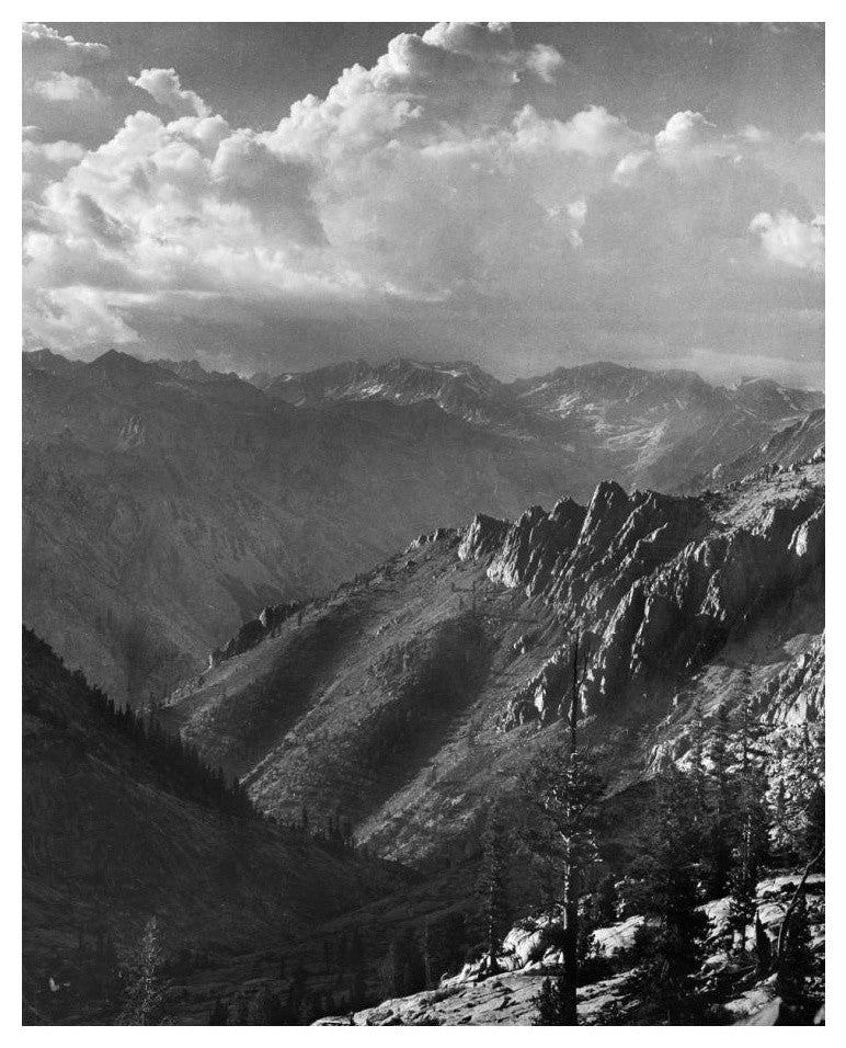 "Middle Fork, Kings River, South Fork Cartridge Creek, 1936" Paper Art, 20"x24"