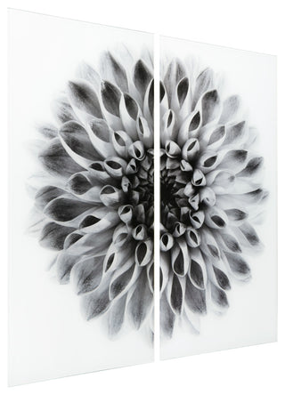 "Dahlia AB" Frameless Free Floating Tempered Glass Panel Graphic Wall Art Set