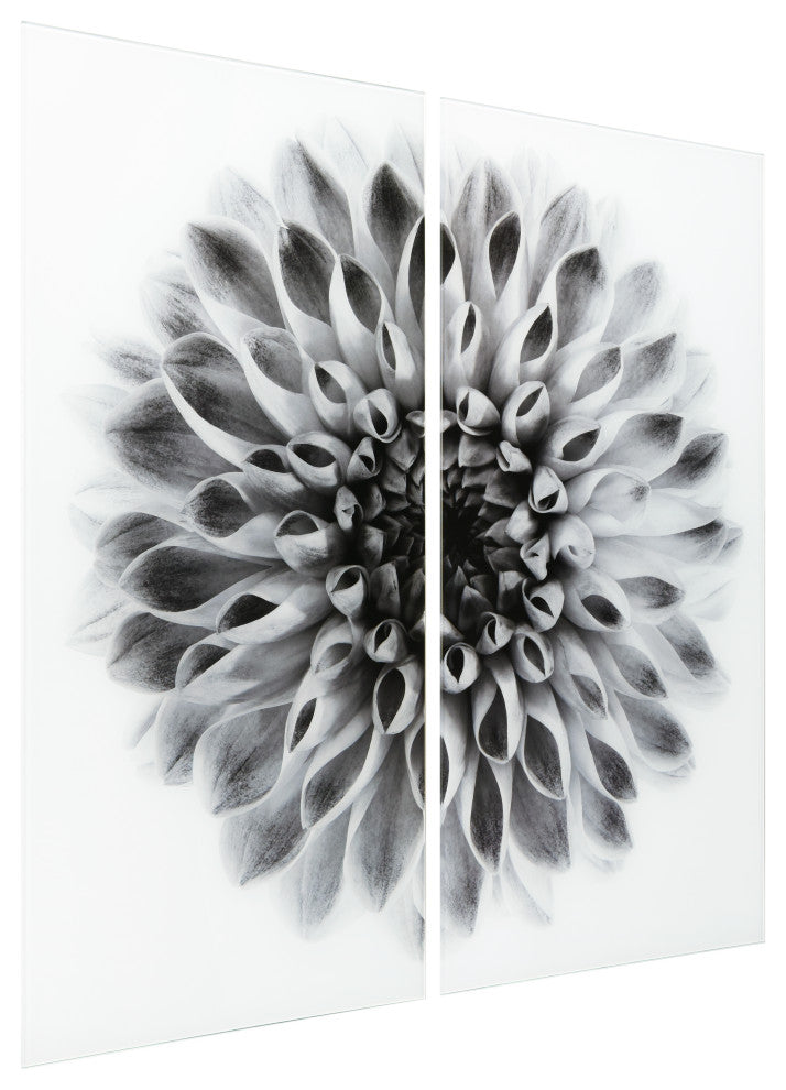 "Dahlia AB" Frameless Free Floating Tempered Glass Panel Graphic Wall Art Set
