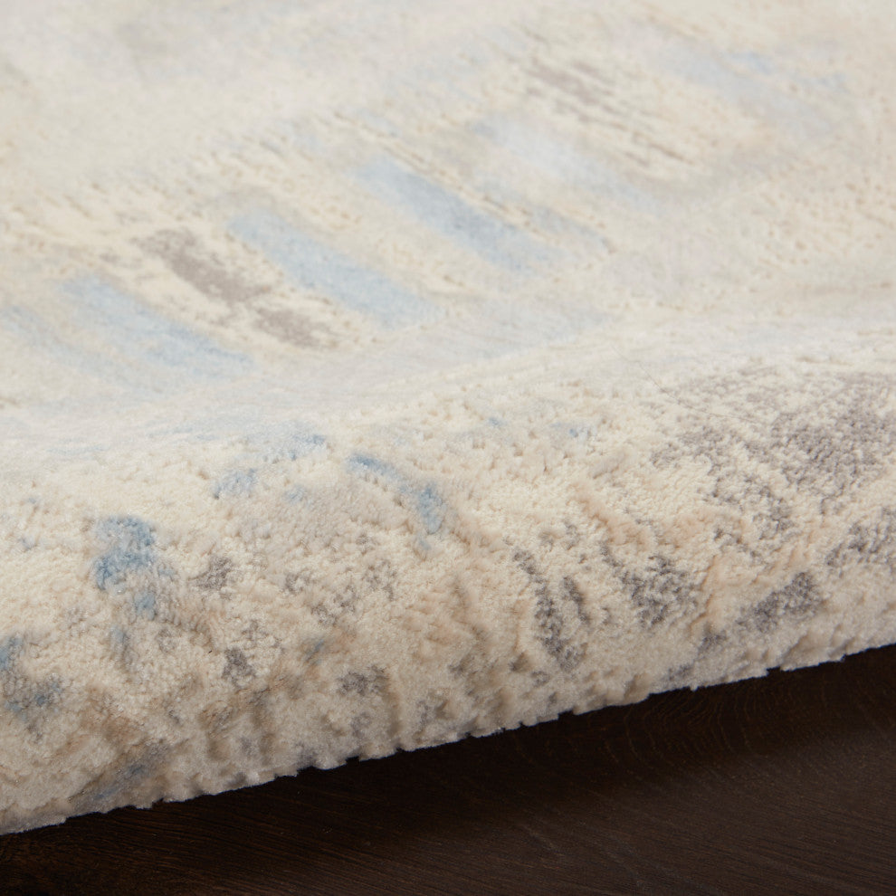 Nourison Solace 8' x 10' Ivory/Grey/Blue Modern Indoor Area Rug
