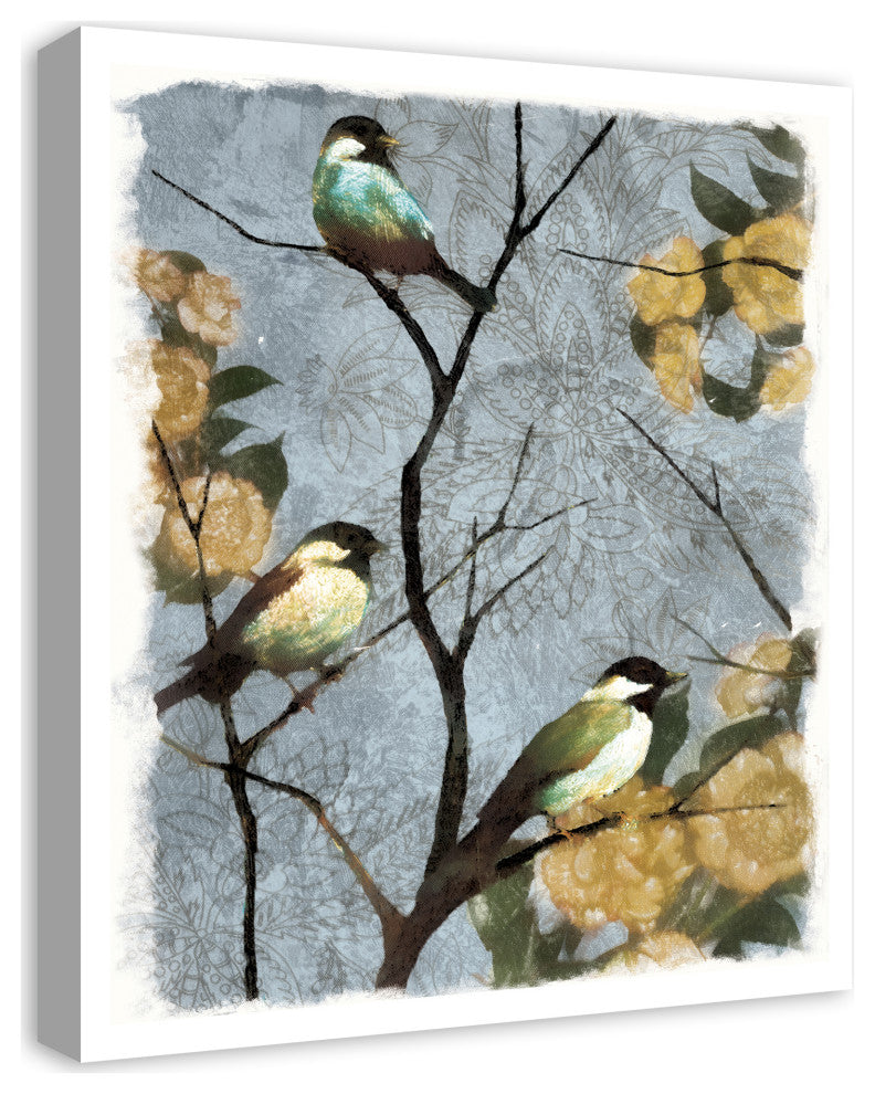 Chilling Birds 20x24 Canvas Wall Art