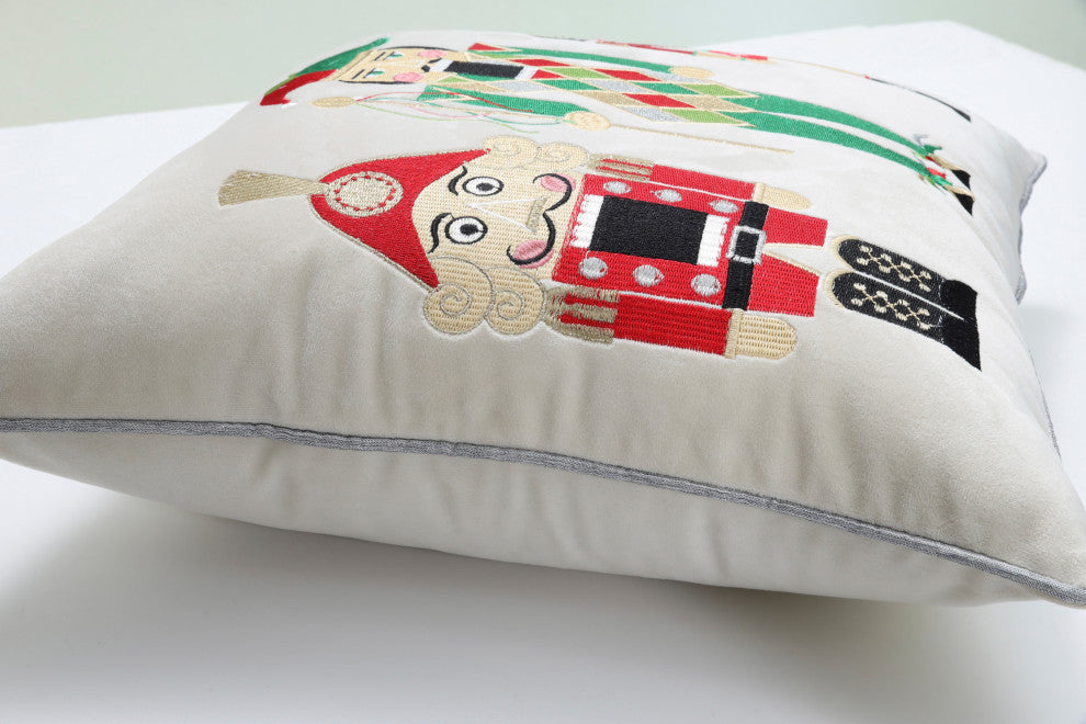 Indoor Velvet Nutcrackers Multi 17" Throw Pillow Cover
