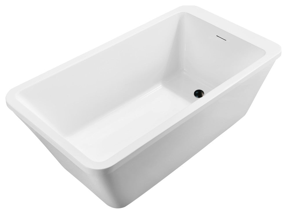 60'' Streamline NPT9250BL Freestanding Tub With Internal Drain