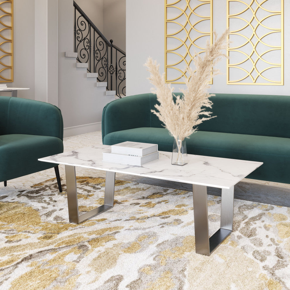 Atlas Coffee Table White/Silver