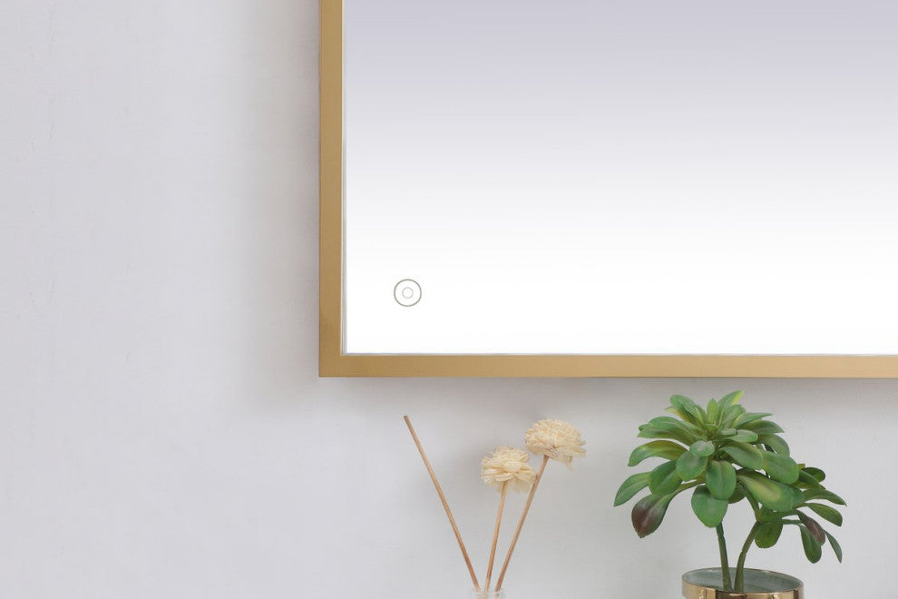 Modern Brass Led Mirror