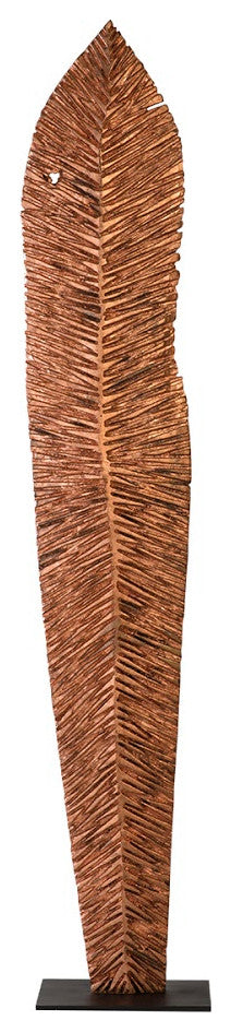 Carved Leaf on Stand, Copper Leaf, XL